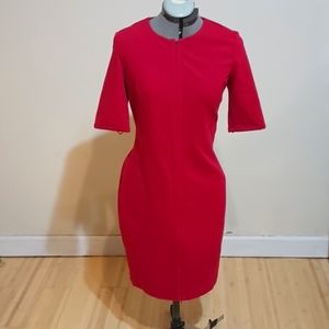 Diane von furstenberg size 10 red zip up dress